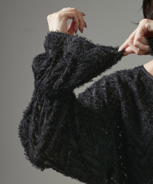 「SALON adam et rope'」 長袖ブラウス FREE ブラック レディース_画像9
