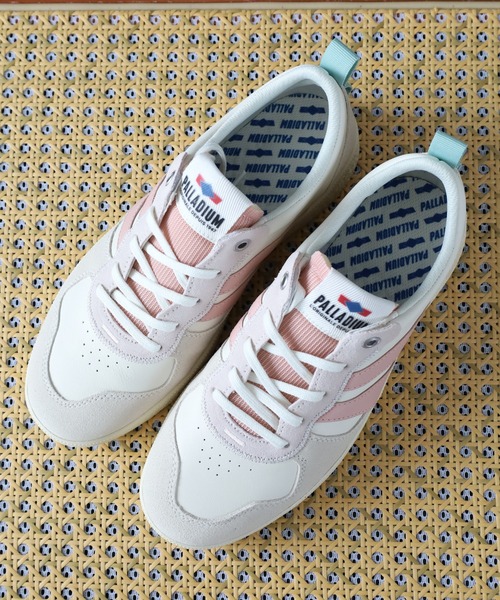 「PALLADIUM」 ローカットスニーカー 24.5cm ホワイト×ライトピンク メンズ_画像8