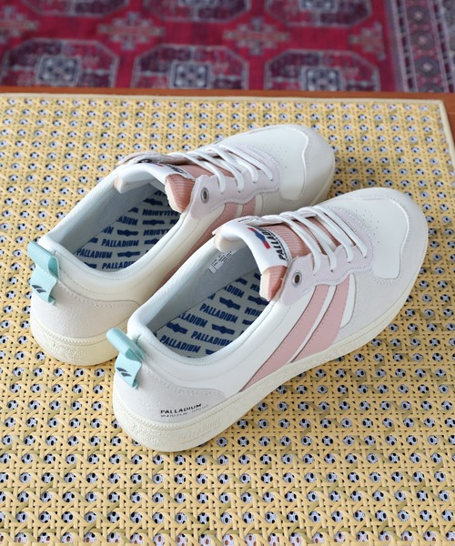 「PALLADIUM」 ローカットスニーカー 24.5cm ホワイト×ライトピンク メンズ_画像9