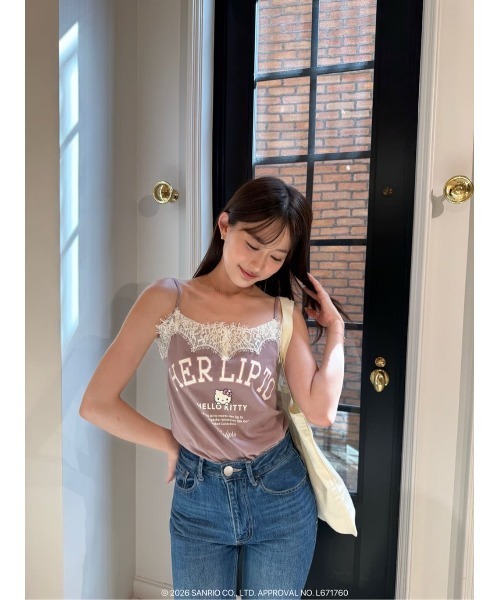 Her lip to キャミソール HLT x Hello Kitty Lace-Trim Camisole