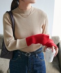 タートルネック ニット セーター モチモチリブ...の詳細画像3