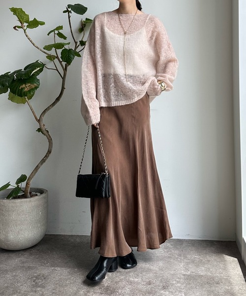 DouDou ニット シアーモヘヤプルオーバー レディース : ZOZOTOWN