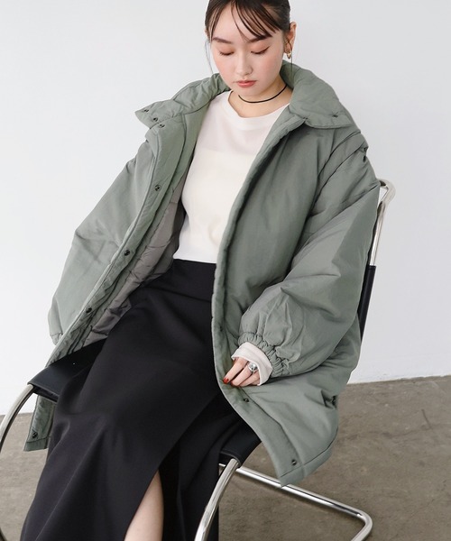 andme ダウンコート ダウンジャケット 2wayボリューム中綿ダウン