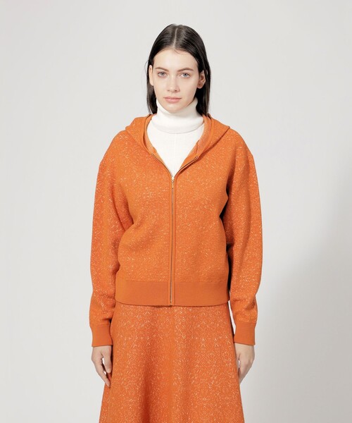 EPOCA パーカー 「EPOCA STORIA」ニットジャカード フーデッドブルゾン  