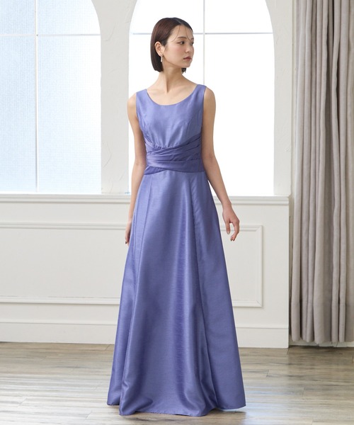 AIMER エメ 高級 ロングドレス 演奏会 光沢 オーロラブルー AIMER（エメ） ドレス 「WEB限定」演奏会用シャンタンカラーロング
