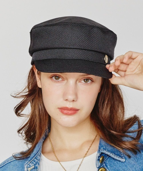 Chapeau d' O 帽子 キャスケット Back Ribbon Marine Cas