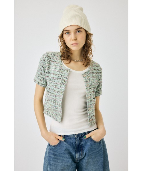 MOUSSY TWEED LIKE トップス MOUSSY | TWEED LIKE トップス (Tシャツ・カットソー(半袖