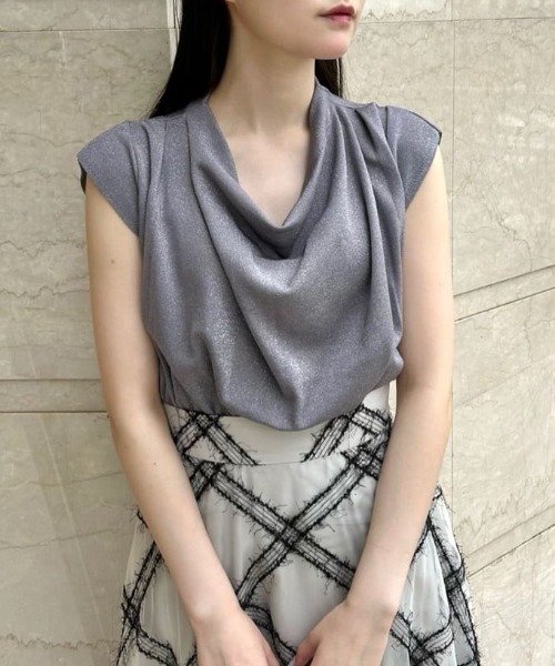 ドレープネックニットトップス anuans｜ドレープネックニットトップス | Rakuten Fashion(楽天