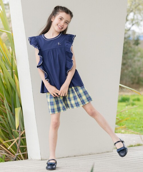 パンツ 「110-140cm」チェック ショートパンツ キッズ 子供服 女の子