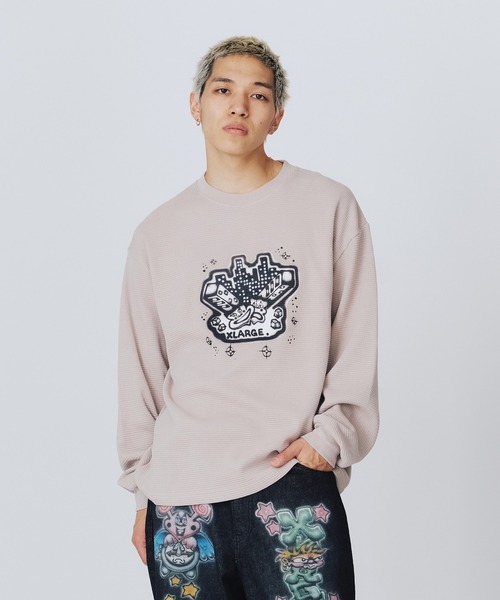 早い者勝ち 大人気 XLARGE LAUGH NOW CRY LATER THERMAL L/S TOP XLARGE tシャツ LAUGH NOW CRY LATER THERMAL L/S TOP メンズ