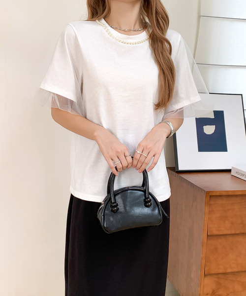 tシャツ バックチュールドッキングトップス レディース tシャツ チュールドッキングTEE レディース : ZOZOTOWN Yahoo!店