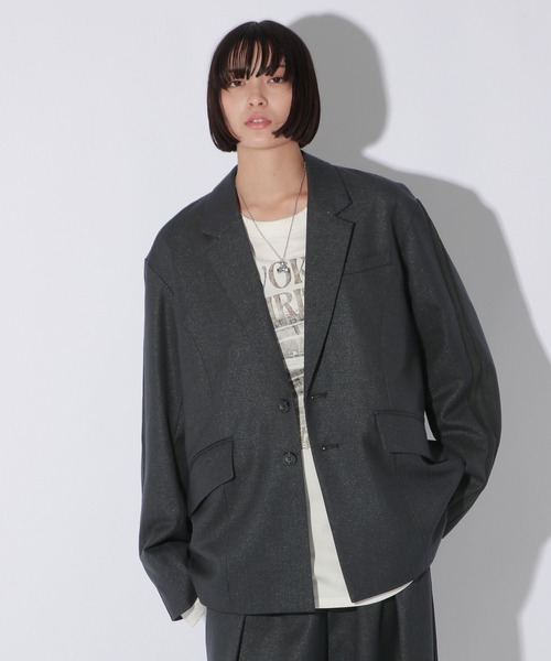 Anui ジャケット テーラードジャケット 「UNISEX」ラインスリーブ 