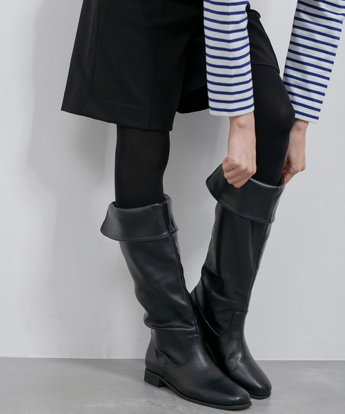 ROPE / ロングブーツ/36.5/BLK ROPE' PICNIC（ロペ ピクニック） ブーツ バックスリットロングブーツ