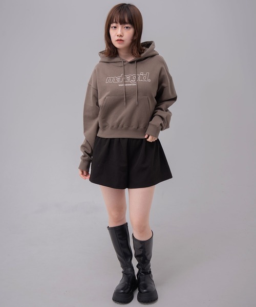 パーカー 「mahagrid/マハグリッド」 THIRD LOGO CROP HOODIE/サードロゴ クロップ プルオーバーパーカー レディース MAHAGRID パーカー 「mahagrid/マハグリッド」 THIRD LOGO CROP