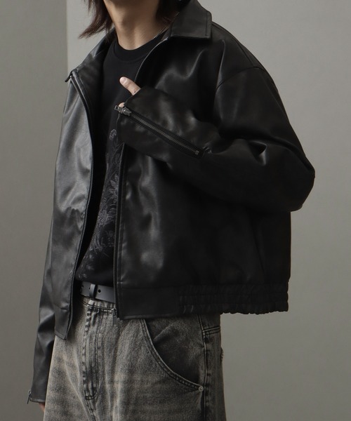 ジャケット・アウター echeveria Leather Switiching Work JKT 1 DA02B757-9AEF-4FE6-A10E-