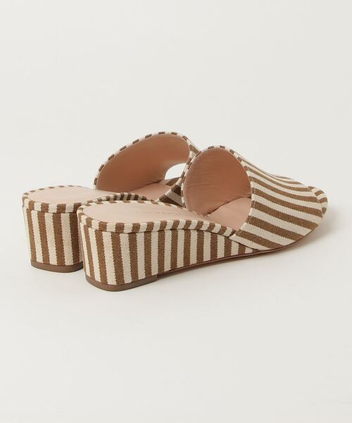 「LOEFFLER RANDALL」 ストライプ柄ミュール 8 ブラウン レディースの画像2