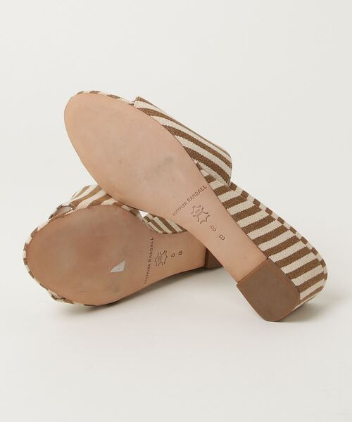 「LOEFFLER RANDALL」 ストライプ柄ミュール 8 ブラウン レディースの画像3