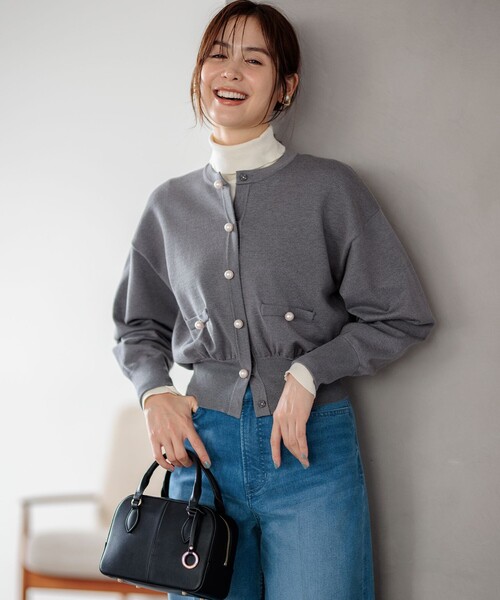 組曲 カーディガン ELENA パールボタンニット ジャケット
