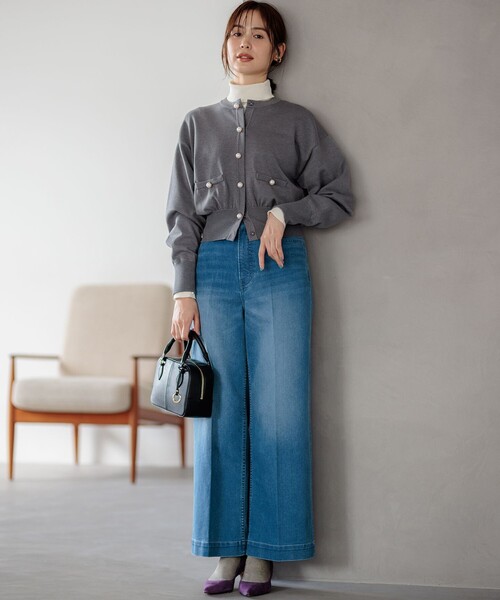 組曲（KUMIKYOKU） カーディガン ELENA パールボタンニット ジャケット