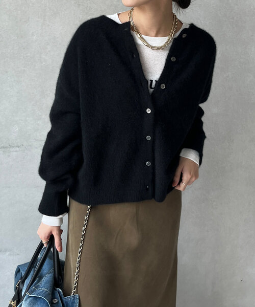 DouDou（ドゥドゥ） カーディガン ファーウール2WAYカーディガン