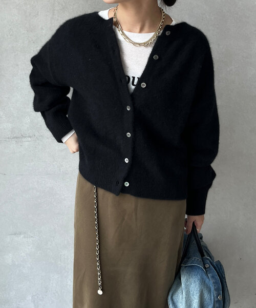 DouDou（ドゥドゥ） カーディガン ファーウール2WAYカーディガン
