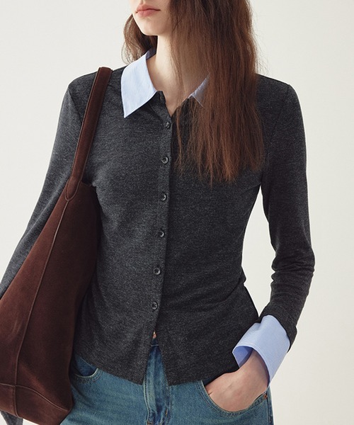 サマーニットトップスボーダーキャミソール 【Fano Studios