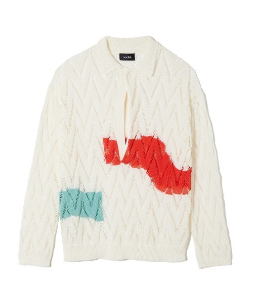 ニット セーター 「soduk」painting knit polo レディース : ZOZOTOWN ニット セーター 「soduk」painting knit polo レディース : ZOZOTOWN