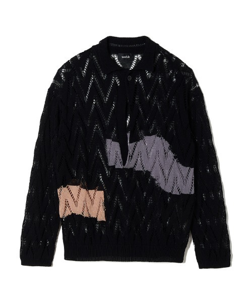ニット セーター 「soduk」painting knit polo レディース : ZOZOTOWN
