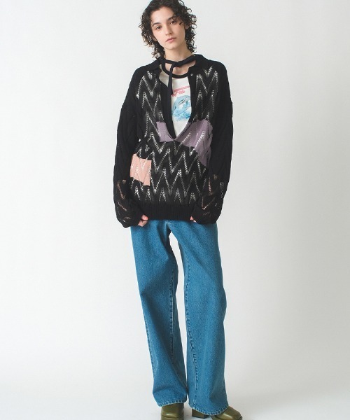 ニット セーター 「soduk」painting knit polo レディース : ZOZOTOWN