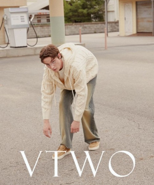 V2 セーター ニット V2／ケーブルジップアップ メンズ : ZOZOTOWN