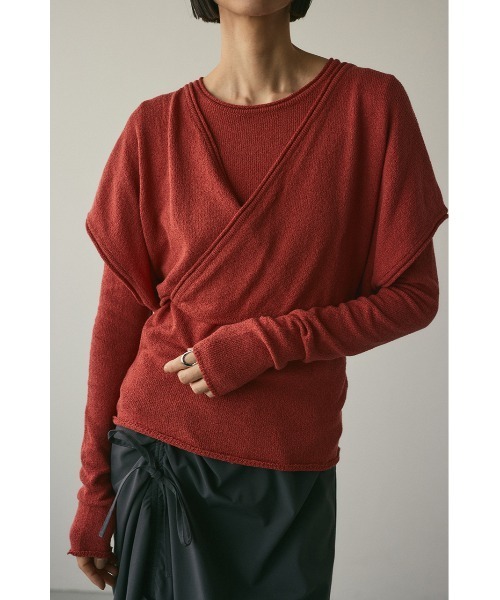 ニット セーター カシュクールベストセットニット レディース STYLEMIXER ニット セーター カシュクールベストセットニット