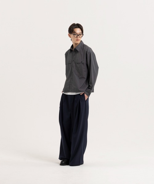 Nanmo. スラックス ベルテッドストレートスラックス メンズ