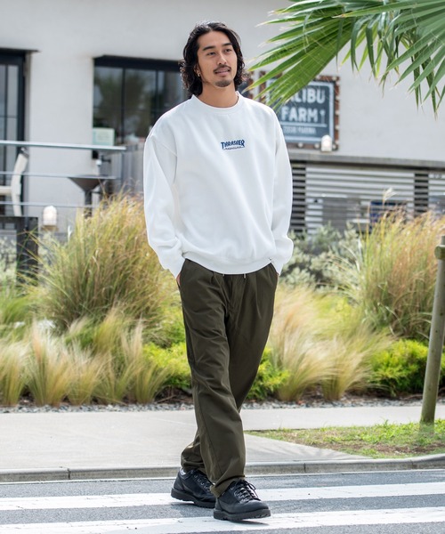 トレーナー スウェット 「THRASHER/スラッシャー」バックプリント＆刺繍C/N長袖 トレーナー レディース メンズ THRASHER トレーナー スウェット 「THRASHER/スラッシャー