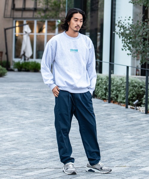 トレーナー スウェット 「THRASHER/スラッシャー」バックプリント＆刺繍C/N長袖 トレーナー レディース メンズ THRASHER トレーナー スウェット 「THRASHER/スラッシャー