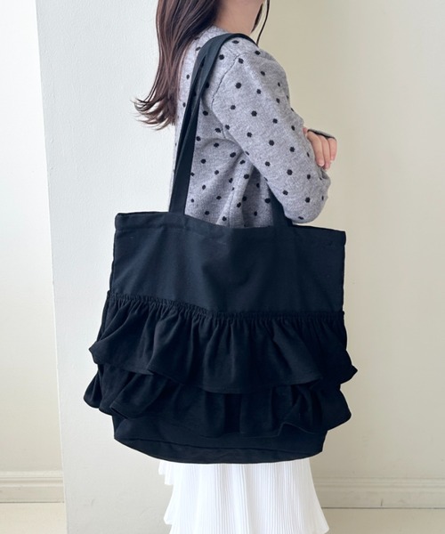 CLEA トートバッグ 「A4サイズ対応」2wayフリルトートバッグ