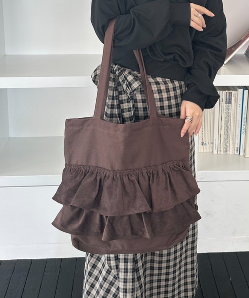 CLEA トートバッグ 「A4サイズ対応」2wayフリルトートバッグ