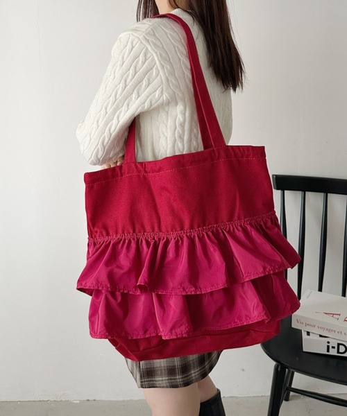 CLEA トートバッグ 「A4サイズ対応」2wayフリルトートバッグ