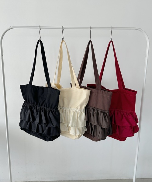 CLEA トートバッグ 「A4サイズ対応」2wayフリルトートバッグ