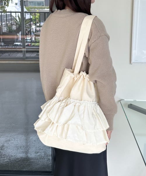 CLEA トートバッグ 「A4サイズ対応」2wayフリルトートバッグ