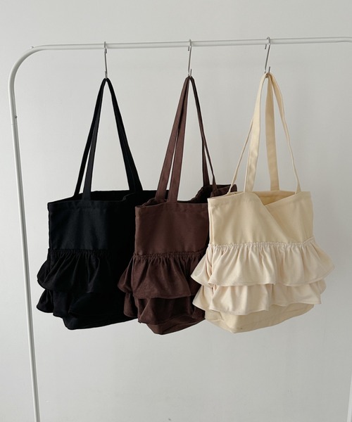 CLEA トートバッグ 「A4サイズ対応」2wayフリルトートバッグ