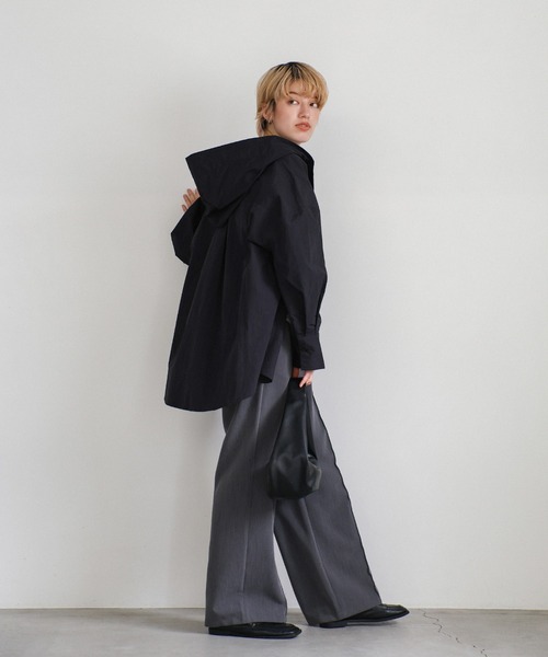 select MOCA ブラウス シャツ フード付きナイロンシャツ