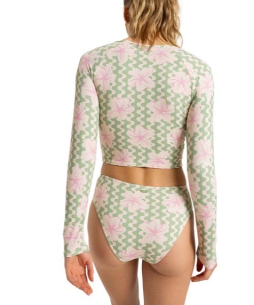 ROXY ラッシュガード HIBISCUS DAZE CROP L /ロキシー花柄