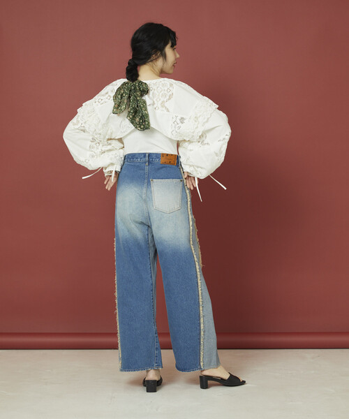 Freada（フリーダ） ジーンズ デニム デニムパンツ 配色カーブデニム