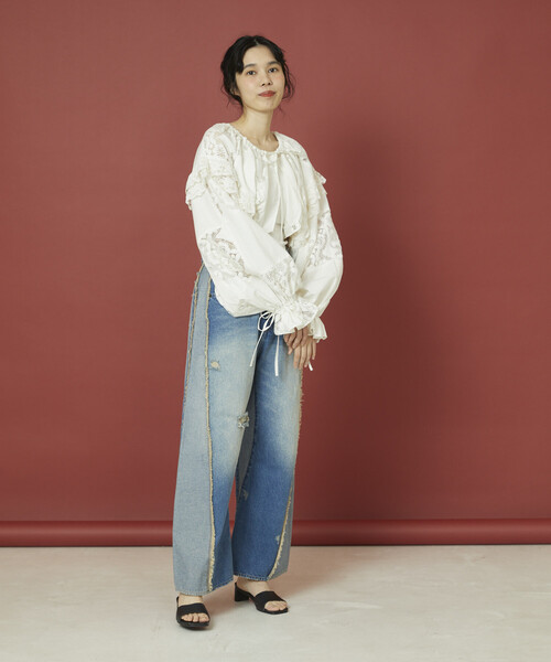 Freada（フリーダ） ジーンズ デニム デニムパンツ 配色カーブデニム