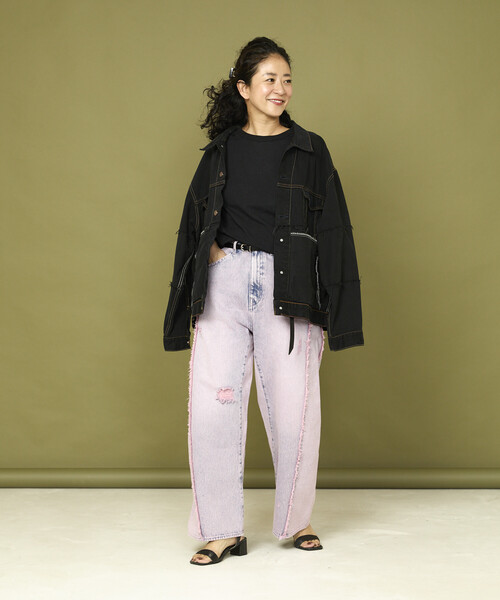 Freada（フリーダ） ジーンズ デニム デニムパンツ 配色カーブデニム