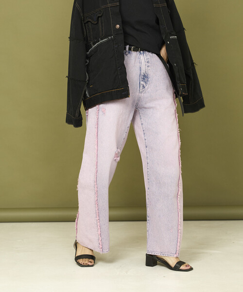 Freada（フリーダ） ジーンズ デニム デニムパンツ 配色カーブデニム