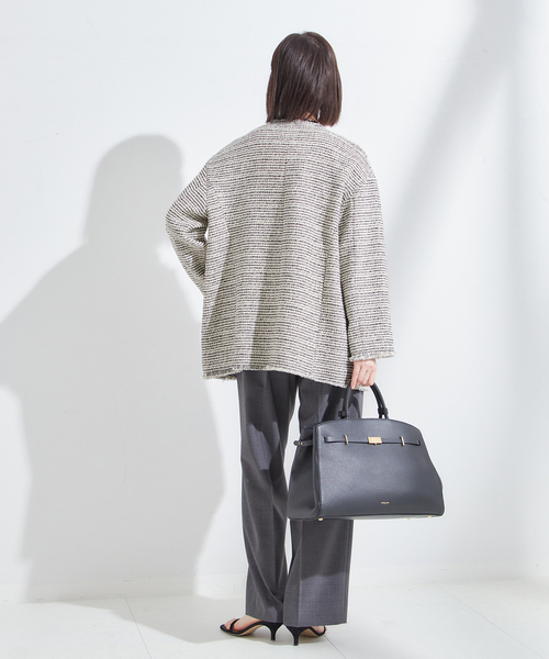 JOURNAL STANDARD L'ESSAGE GIOLICAジャケット 予約》【SP】GIOLICAツイードワイドジャケット（ノーカラー