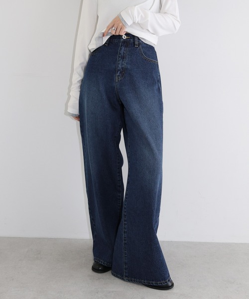 ANME ワイドパンツ ジーンズ デニム デニムパンツ 「新色追加」ルーズ