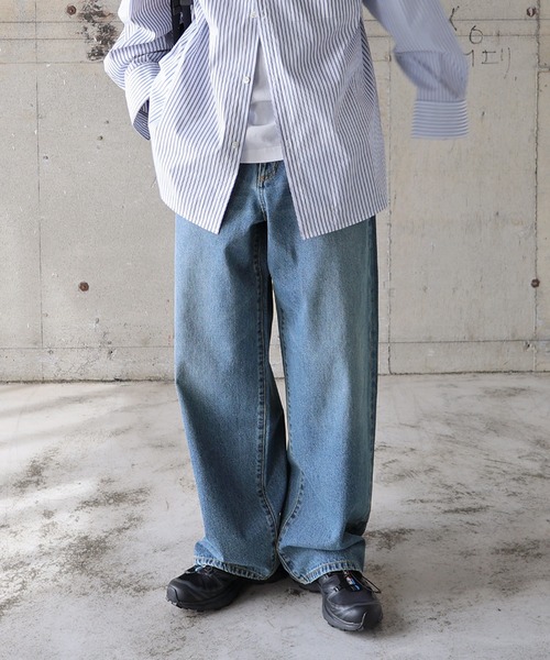 ANME ワイドパンツ ジーンズ デニム デニムパンツ 「新色追加」ルーズ