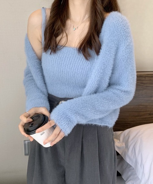 REMUR ニットアンサンブル FREE ピンク レディース : ZOZOTOWN Yahoo